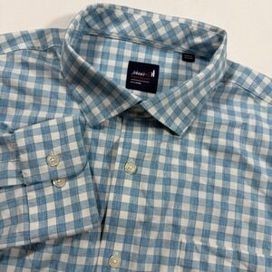 Johnnie-O Performance Allworth Shirt Mens XX-Large Blue‎ Gingham Checkered New*
